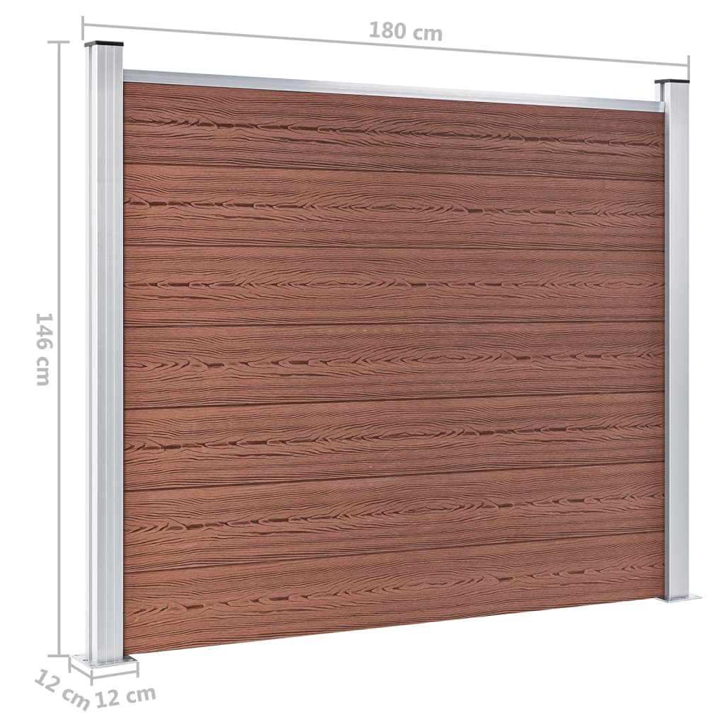 vidaXL Sada plotových panelov WPC 353x146 cm hnedá