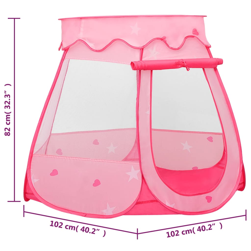 vidaXL Detský stan na hranie ružový 102x102x82 cm