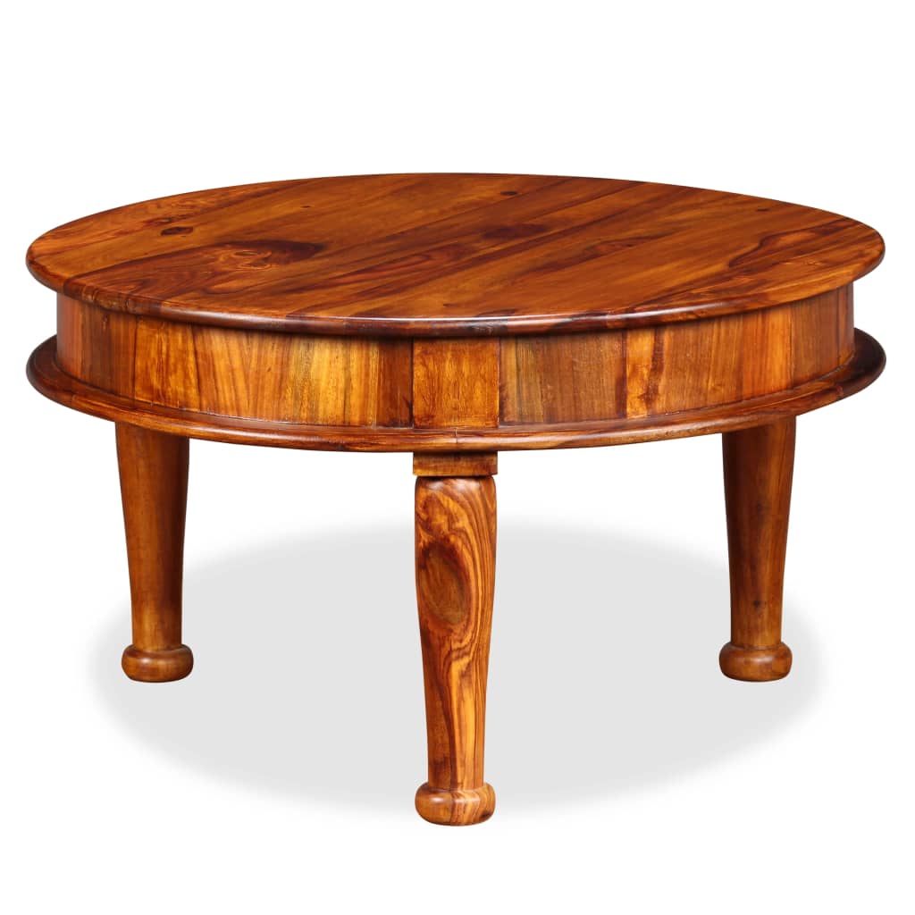 vidaXL Konferenčný stolík, masívne sheeshamové drevo, 70x70x40 cm