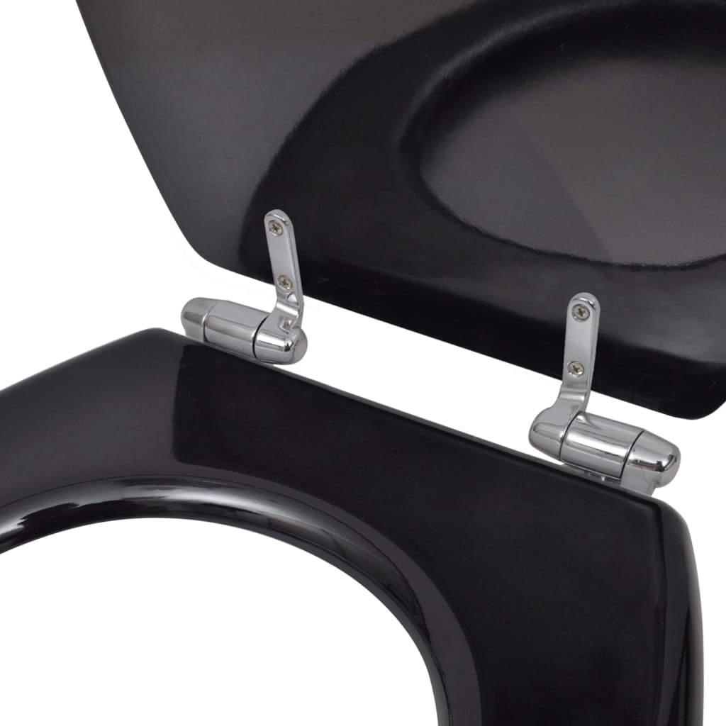 vidaXL WC sedadlo, MDF, pomalé sklápanie, jednoduchý dizajn, čierne