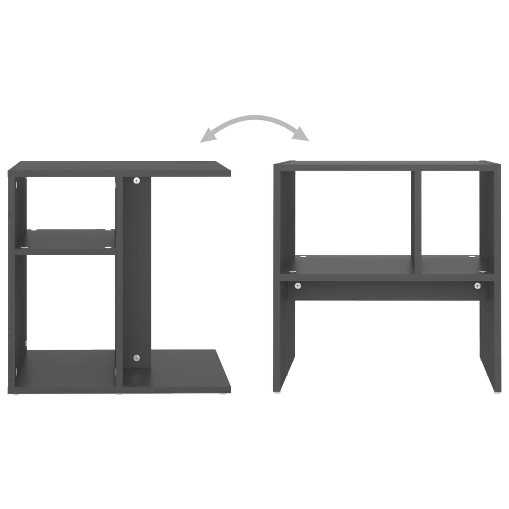 vidaXL Príručný stolík sivý 50x30x50 cm drevotrieska