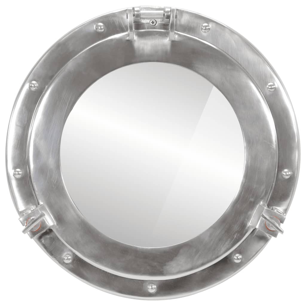 vidaXL Priezorové zrkadlo nástenné Ø38 cm hliník a sklo