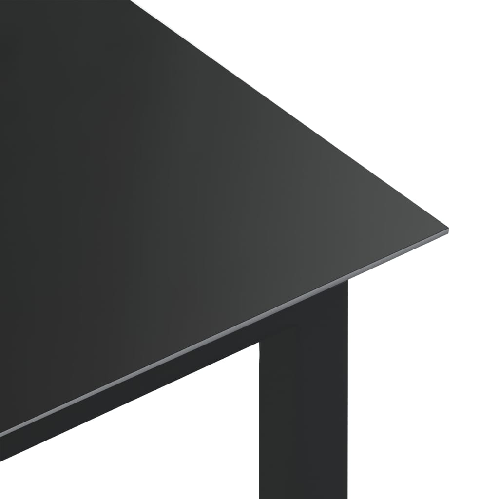 vidaXL Záhradný stôl, čierny 80x80x74 cm, hliník a sklo
