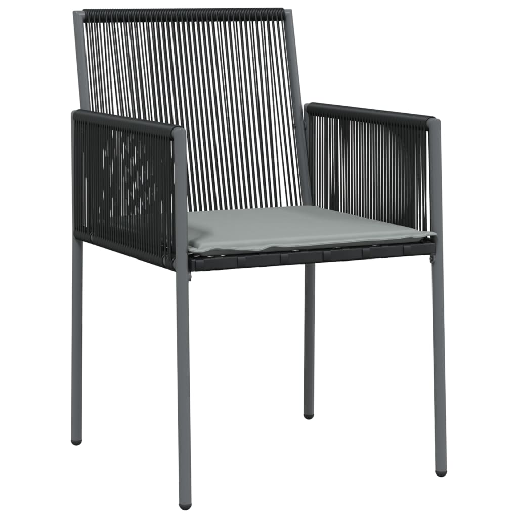 vidaXL Záhradné stoličky a vankúše 6ks čierne 54x60,5x83,5cm polyratan