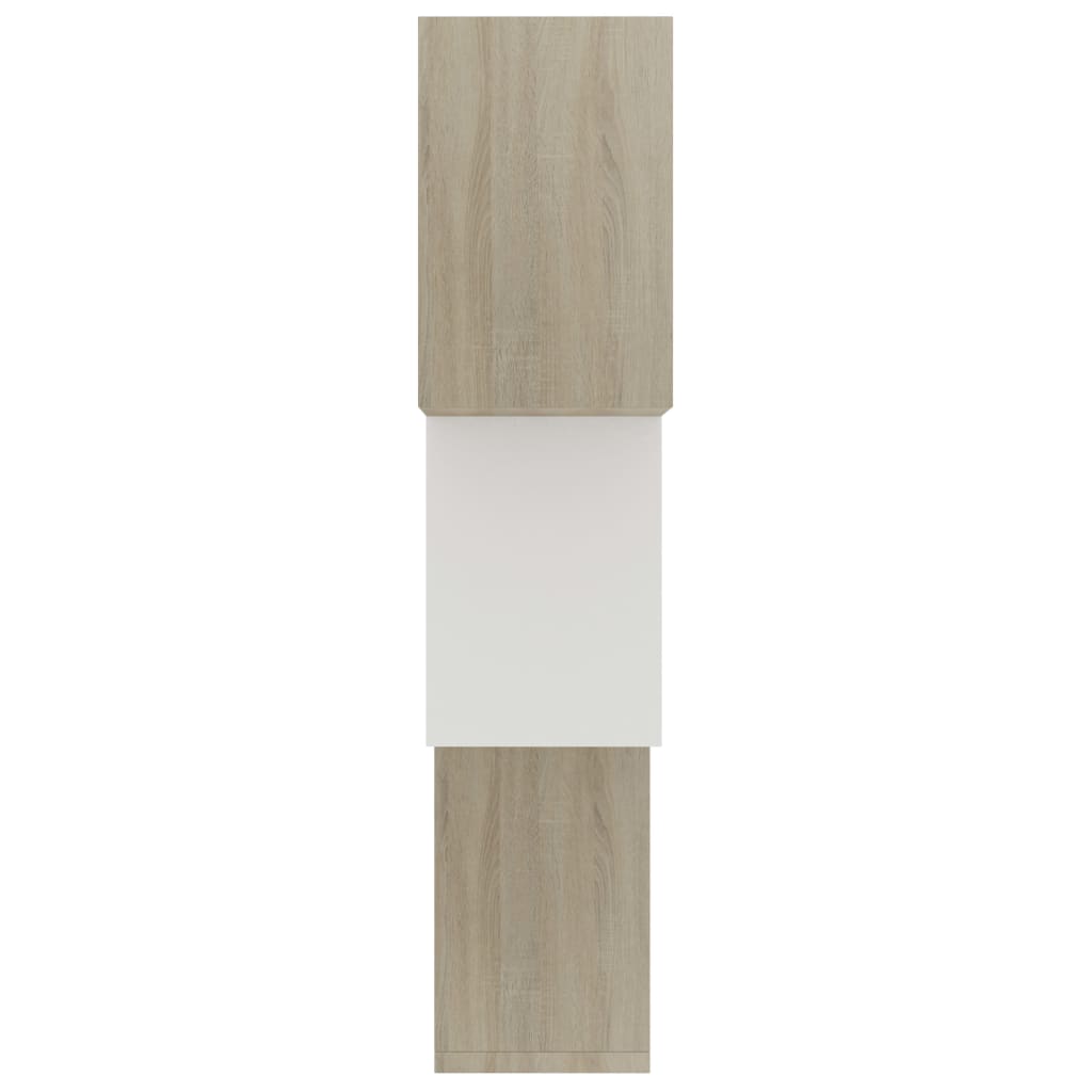 vidaXL Cube Wall Shelves White and Sonoma Oak 68x15x68 cm Chipboard