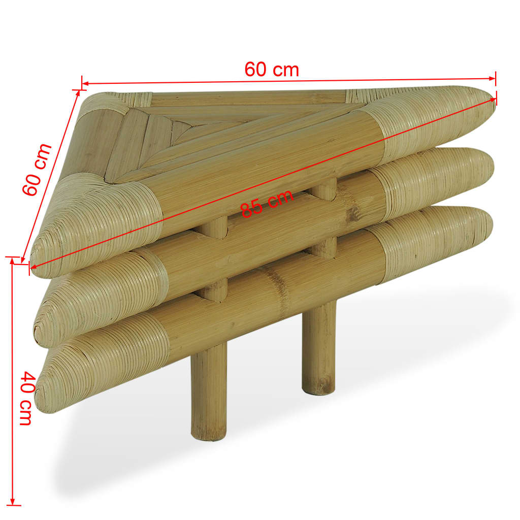 vidaXL Nočné stolíky 2 ks prírodná farba 60x60x40 cm bambusové