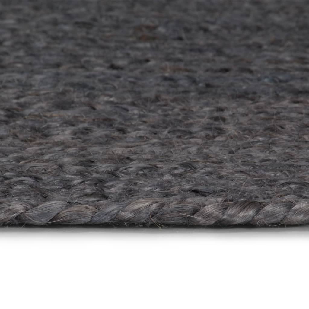 vidaXL Ručne vyrobený koberec tmavosivý 90 cm jutový okrúhly