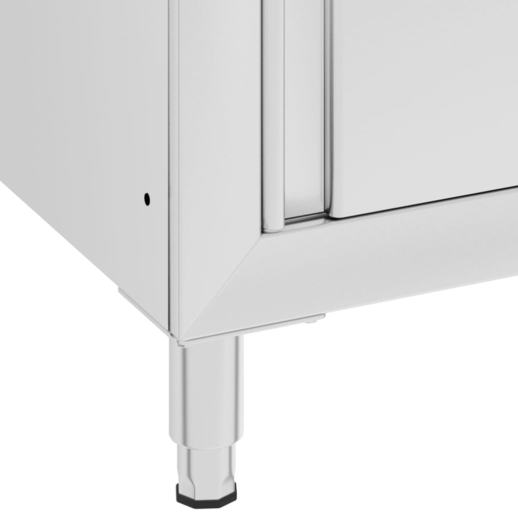 vidaXL Gastro pracovný stôl so skrinkou 60x60x96 cm nehrdzavejúca oceľ