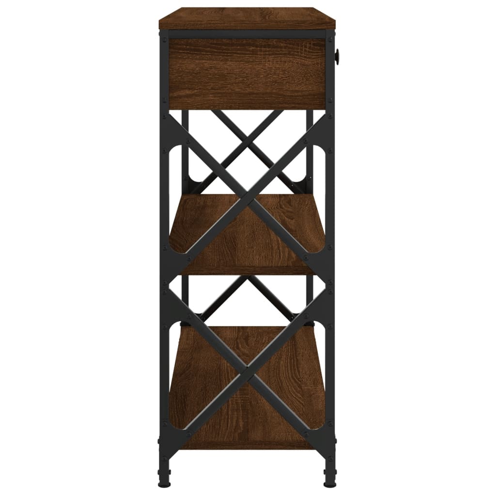 vidaXL Konzolový stolík hnedý dub 75x28x75 cm kompozitné drevo