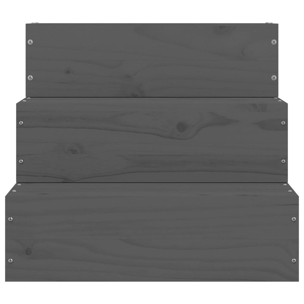 vidaXL Schody pre domáce zvieratá sivé 40x37,5x35 cm masívna borovica