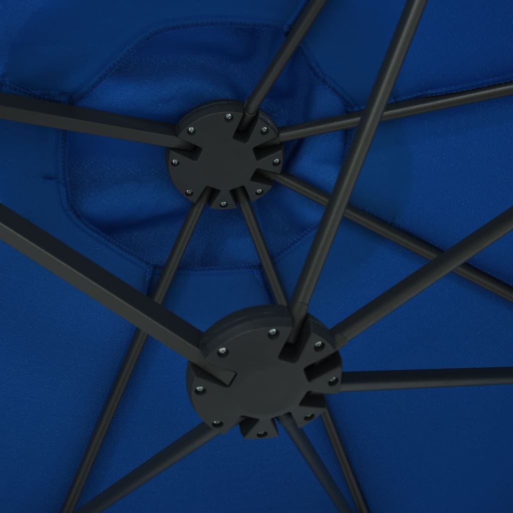 vidaXL Vonkajší slnečník s hliníkovou tyčou 460x270 cm, modrý