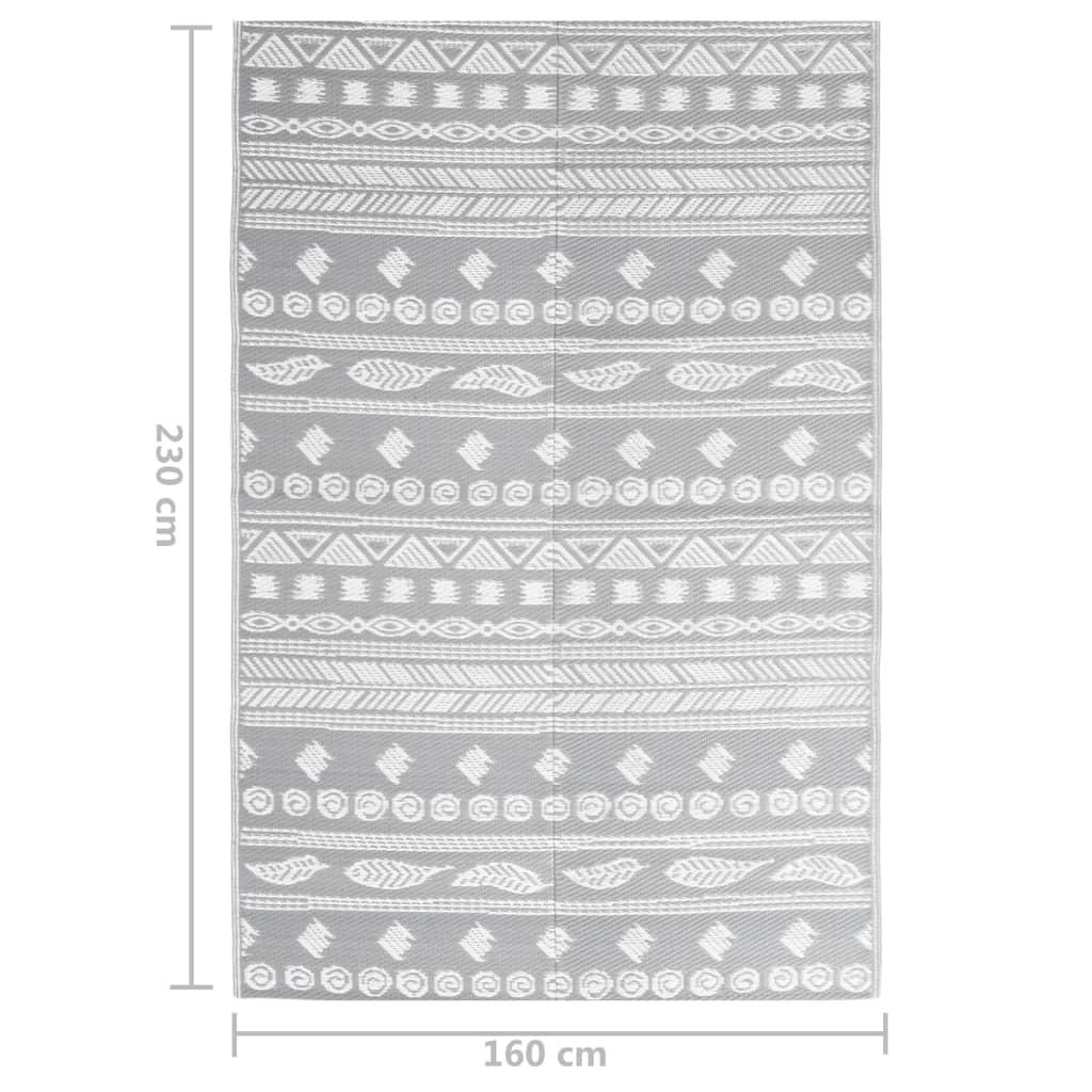 vidaXL Vonkajší koberec šedý 160x230 cm PP