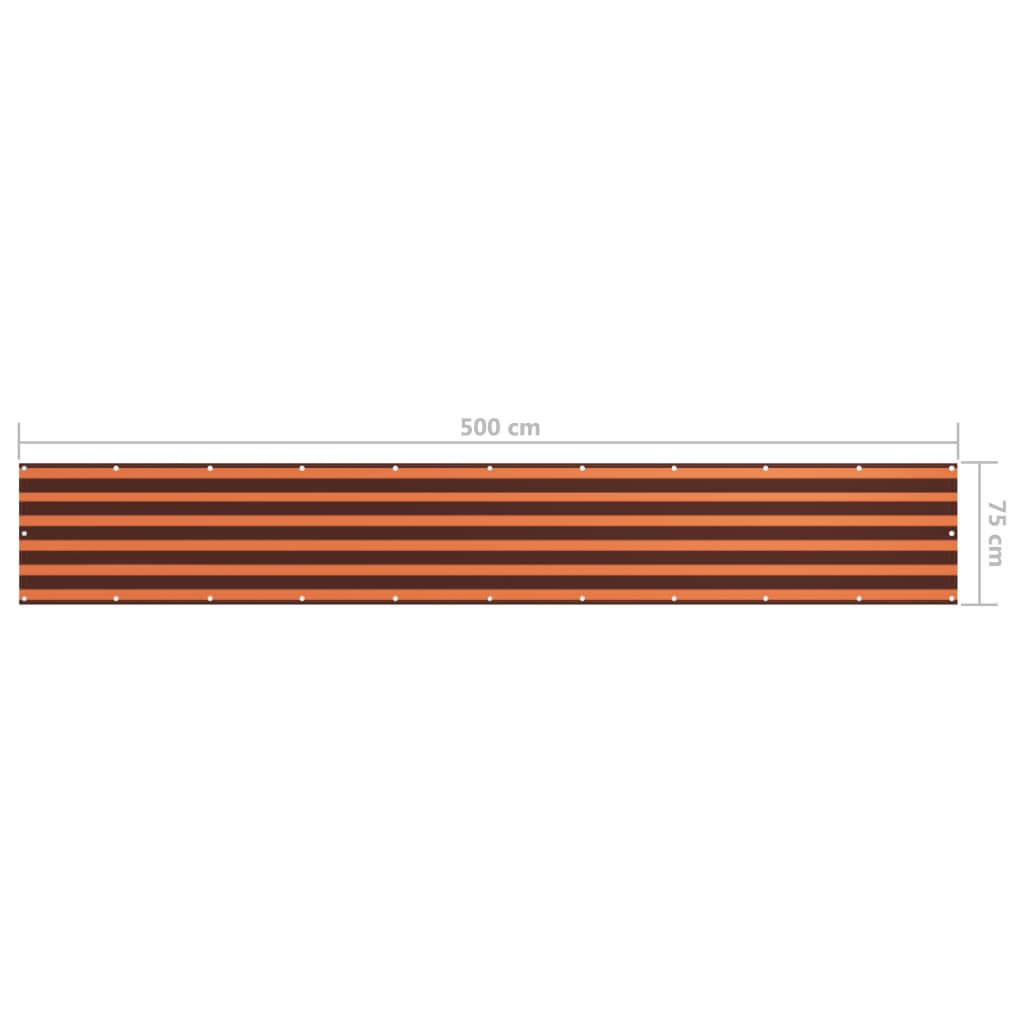 vidaXL Balkónová markíza, oranžová a hnedá 75x500 cm, oxfordská látka