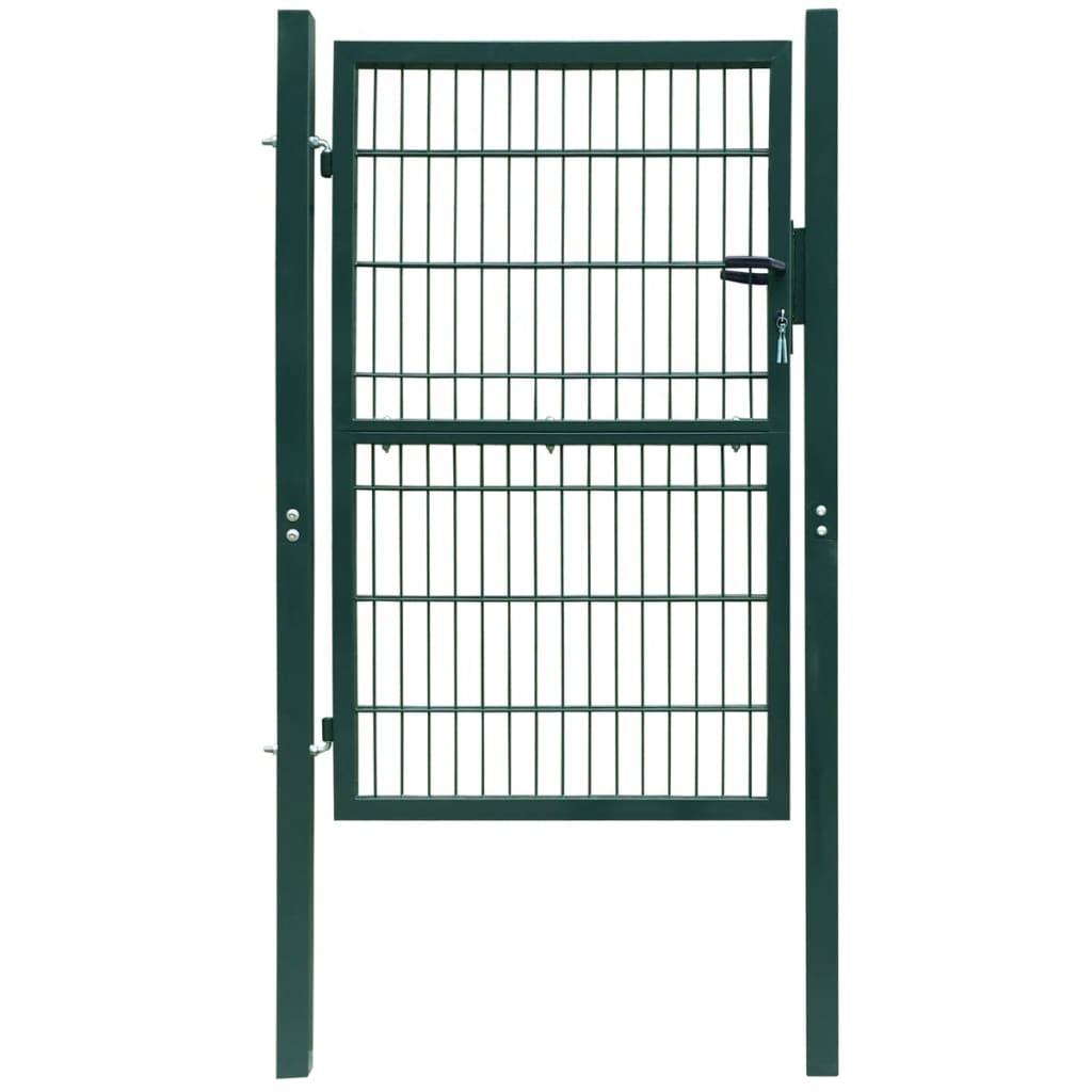 vidaXL Plotová brána 2D (jednokrídlová), zelená 106x230 cm