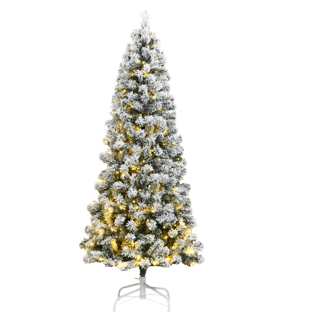 vidaXL Umelý výklopný vianočný stromček 300 LED a snehové vločky 240cm