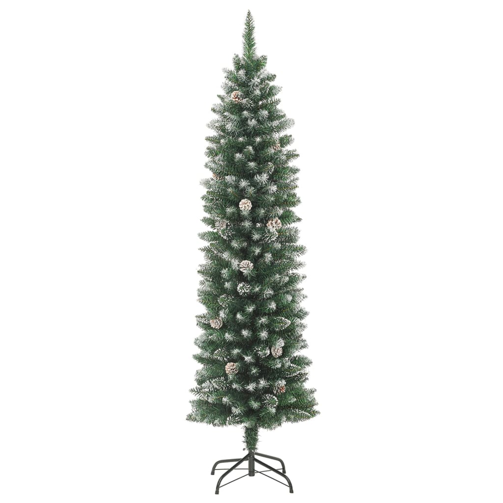 vidaXL Umelý úzky vianočný stromček s podstavcom 180 cm PVC