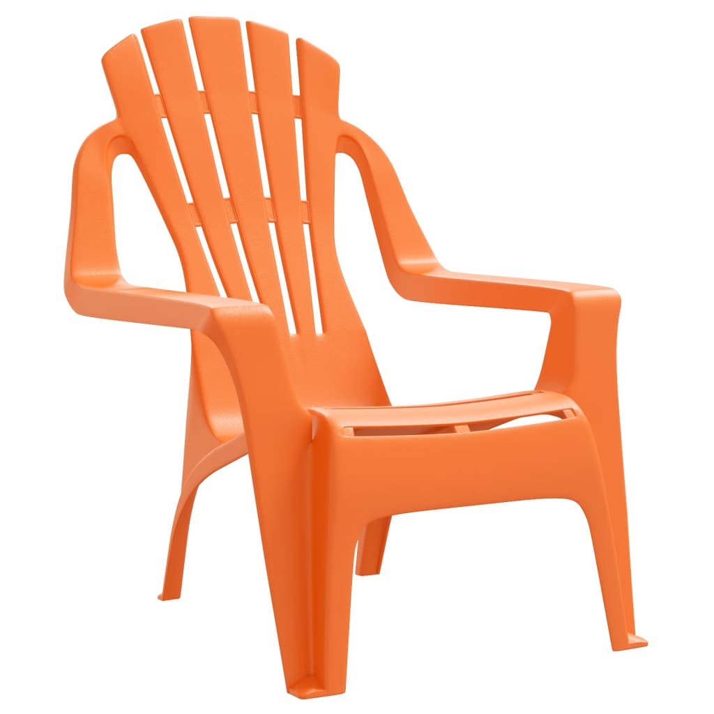 vidaXL Detské záhr. stoličky 2ks oranžové 37x34x44cm PP drevený vzhľad