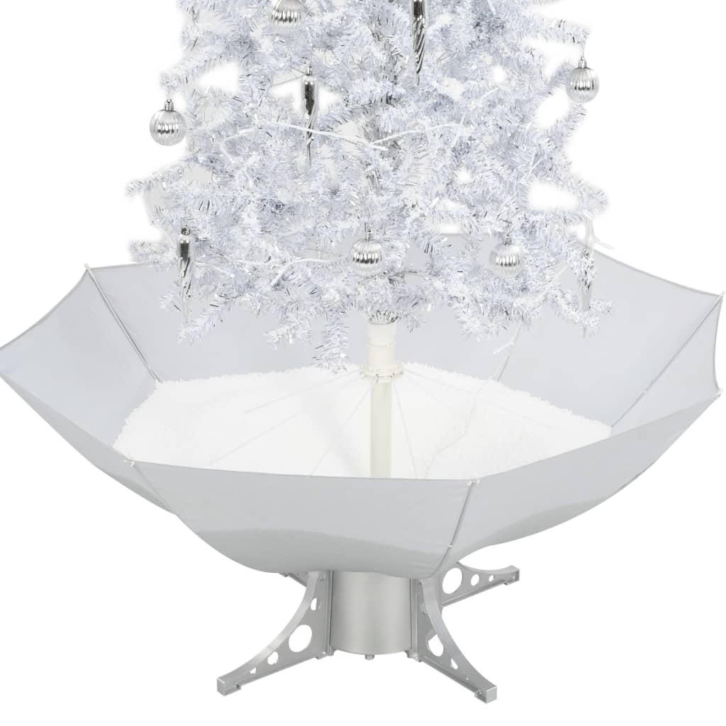vidaXL Snežiaci vianočný stromček dáždnikovým podstavcom biely 170 cm