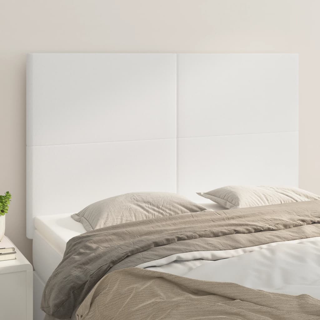 vidaXL Čelá postele 4 ks biele 72x5x78/88 cm umelá koža