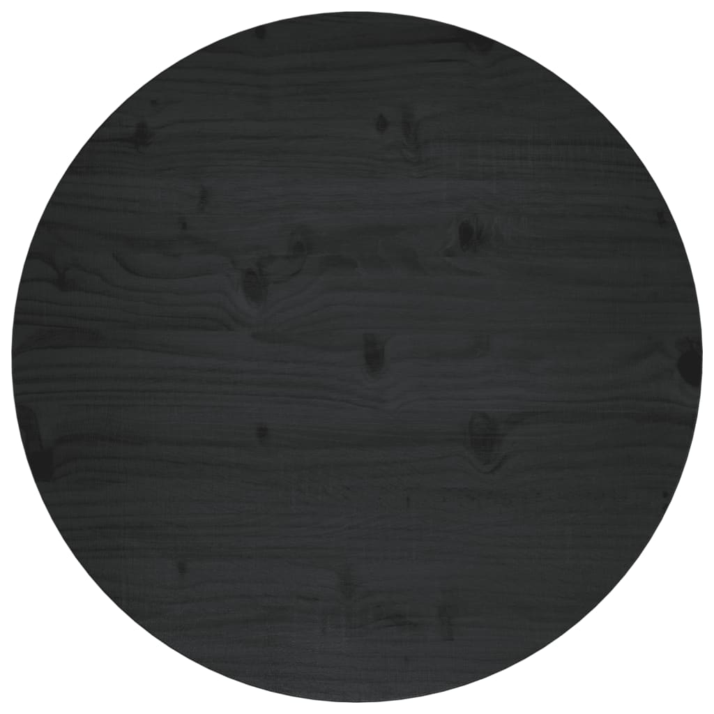 vidaXL Stolová doska čierna Ø60x2,5 cm masívna borovica