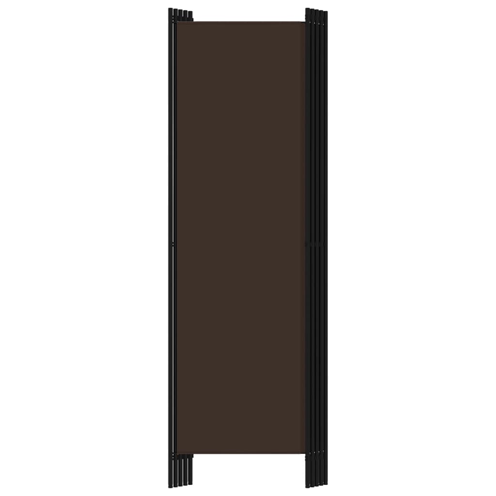 vidaXL 5-panelový paraván hnedý 250x180 cm