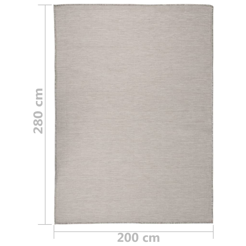 vidaXL Vonkajší koberec s plochým tkaním 200x280 cm sivohnedý