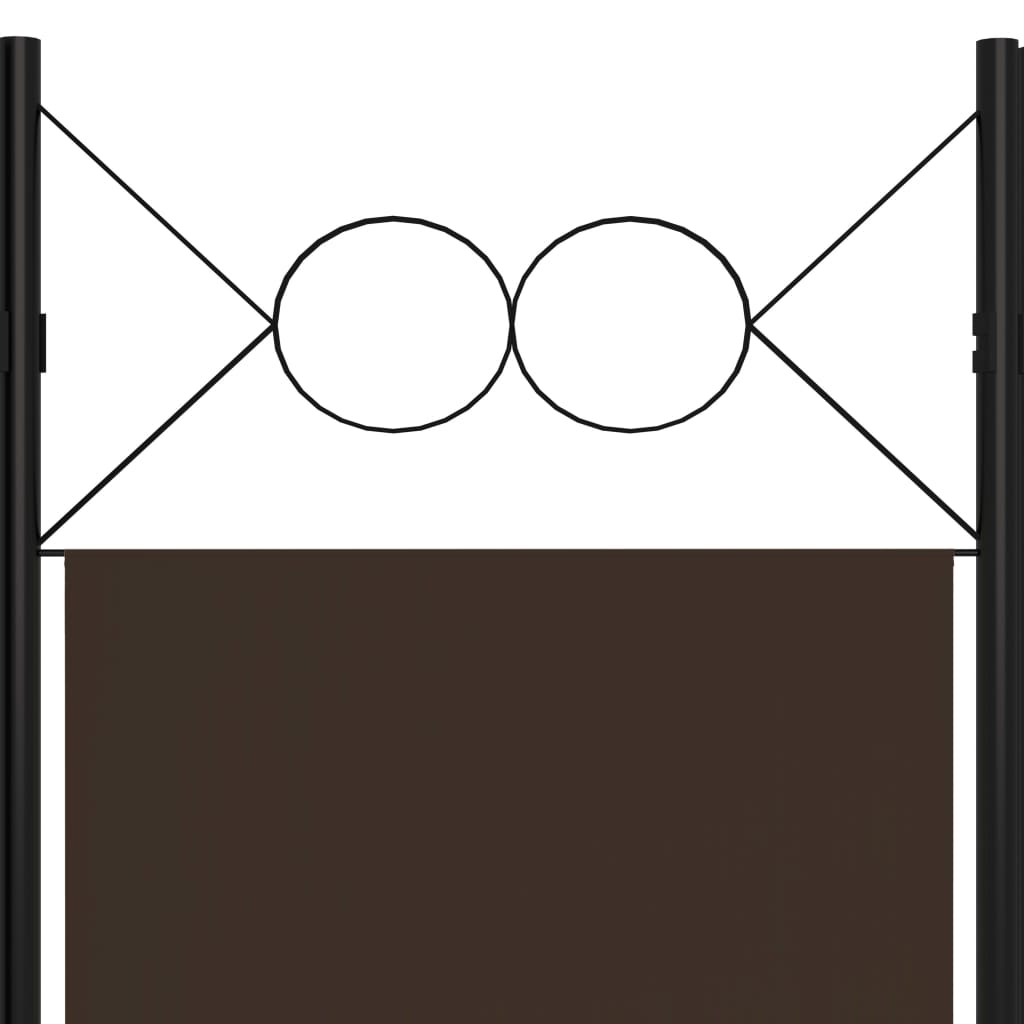 vidaXL Paraván so 6 panelmi, hnedý 240x180 cm