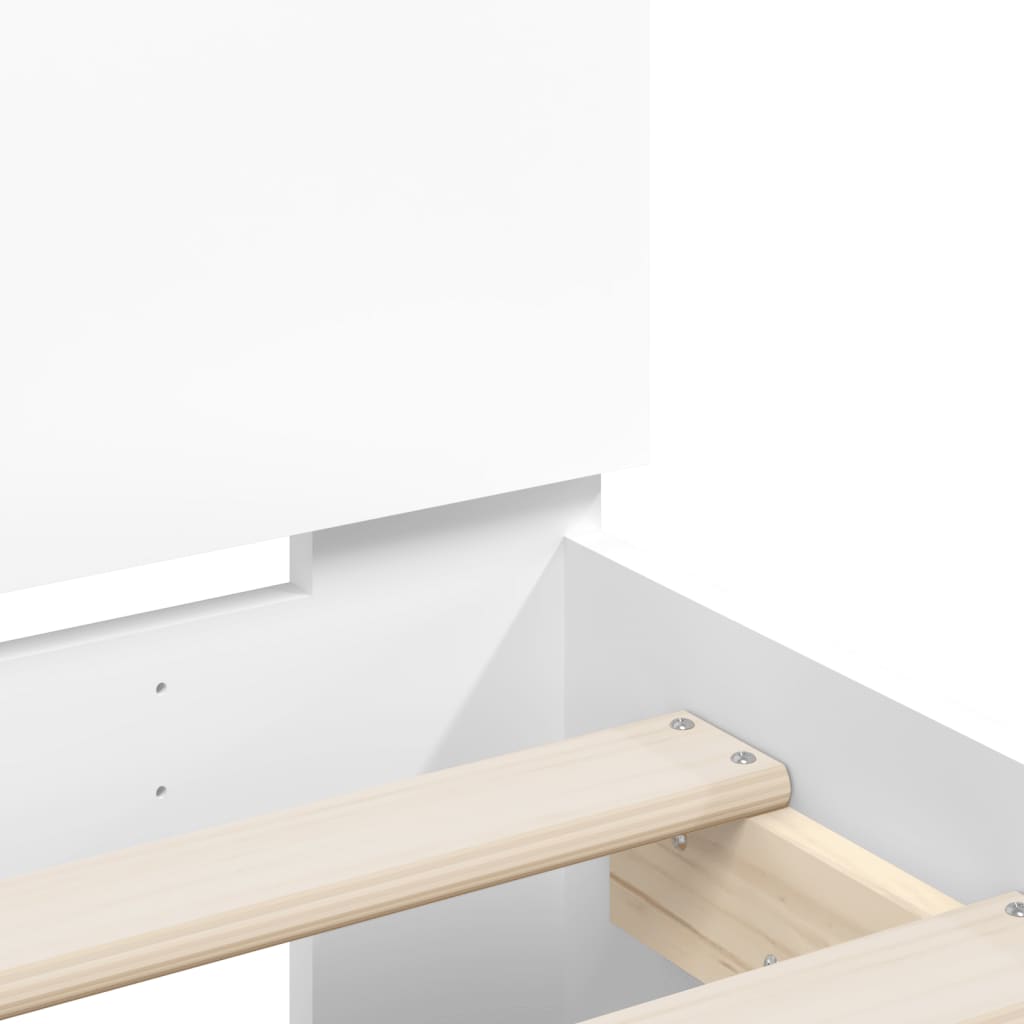 vidaXL Posteľný rám s čelom biely 150x200 cm kompozitné drevo
