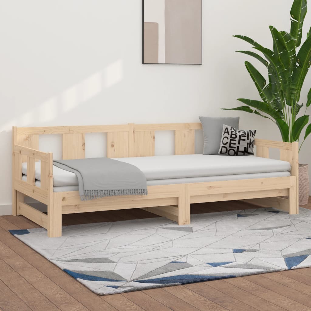 vidaXL Rozkladacia denná posteľ borovicový masív 2x(90x200) cm