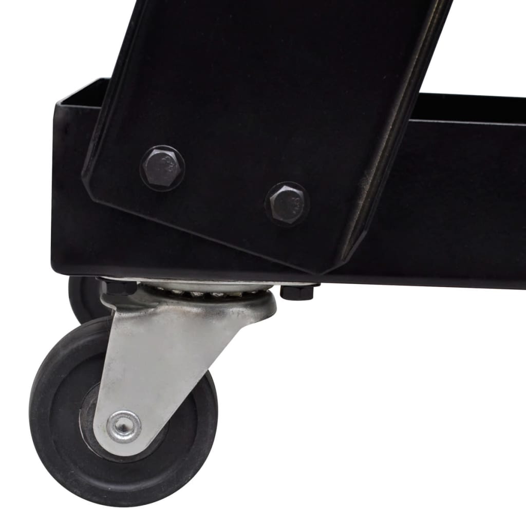 Čierny dielenský vozík na zváračské náradie s 3 policami