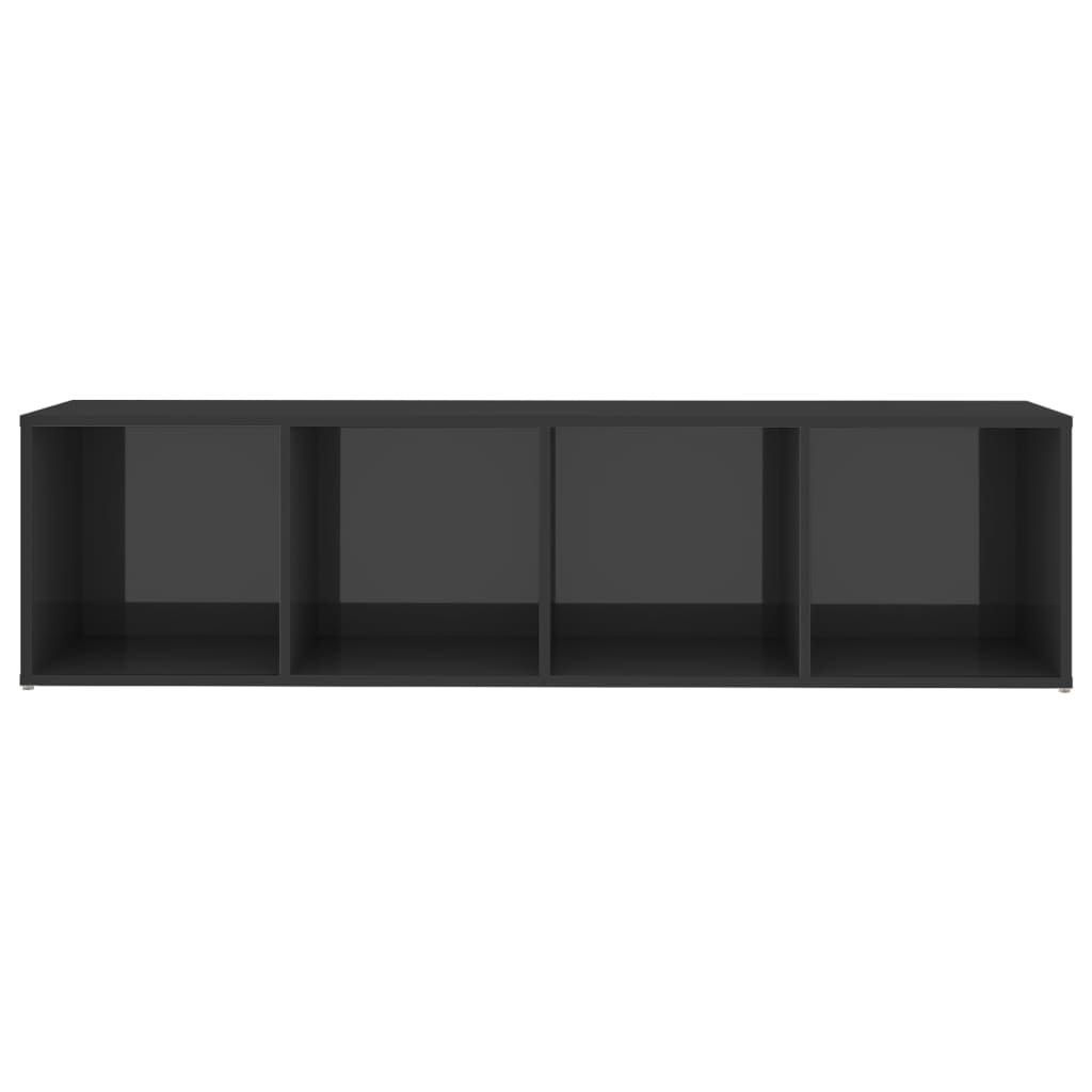 vidaXL TV skrinka, lesklá sivá 142,5x35x36,5 cm, kompozitné drevo