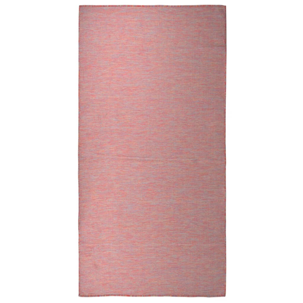 vidaXL Vonkajší koberec s plochým tkaním 100x200 cm červený
