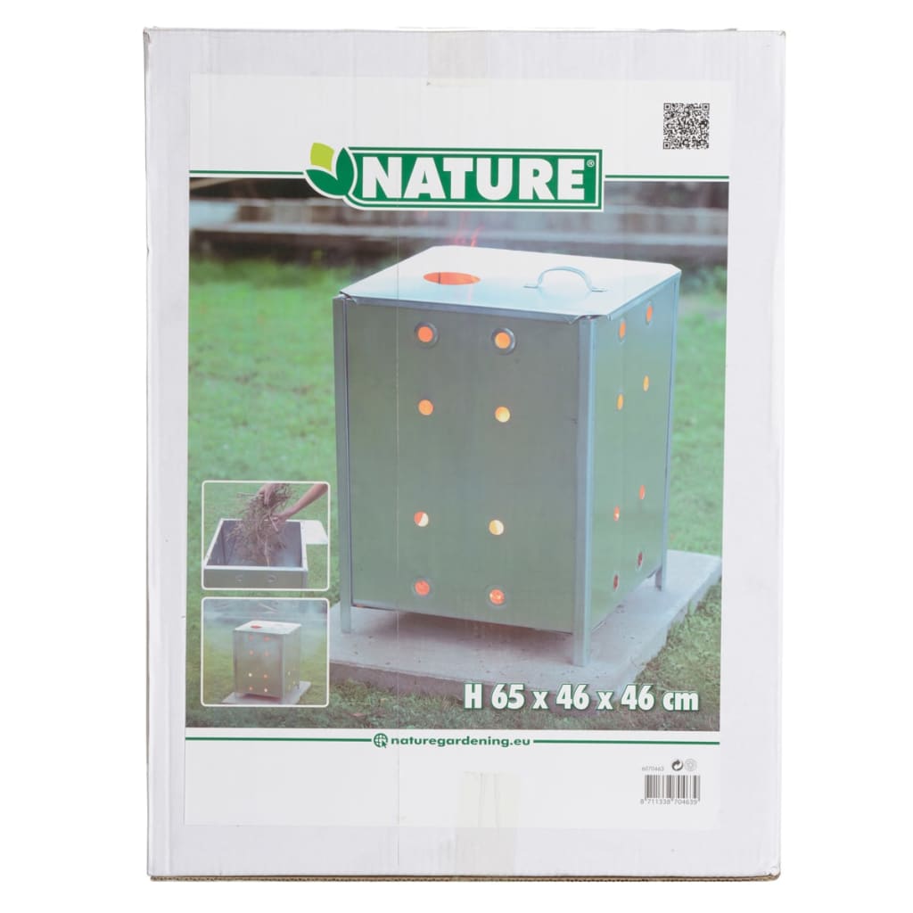 Nature Záhradná spaľovňa, pozinkovaná oceľ 46x46x65 cm, štvorcová