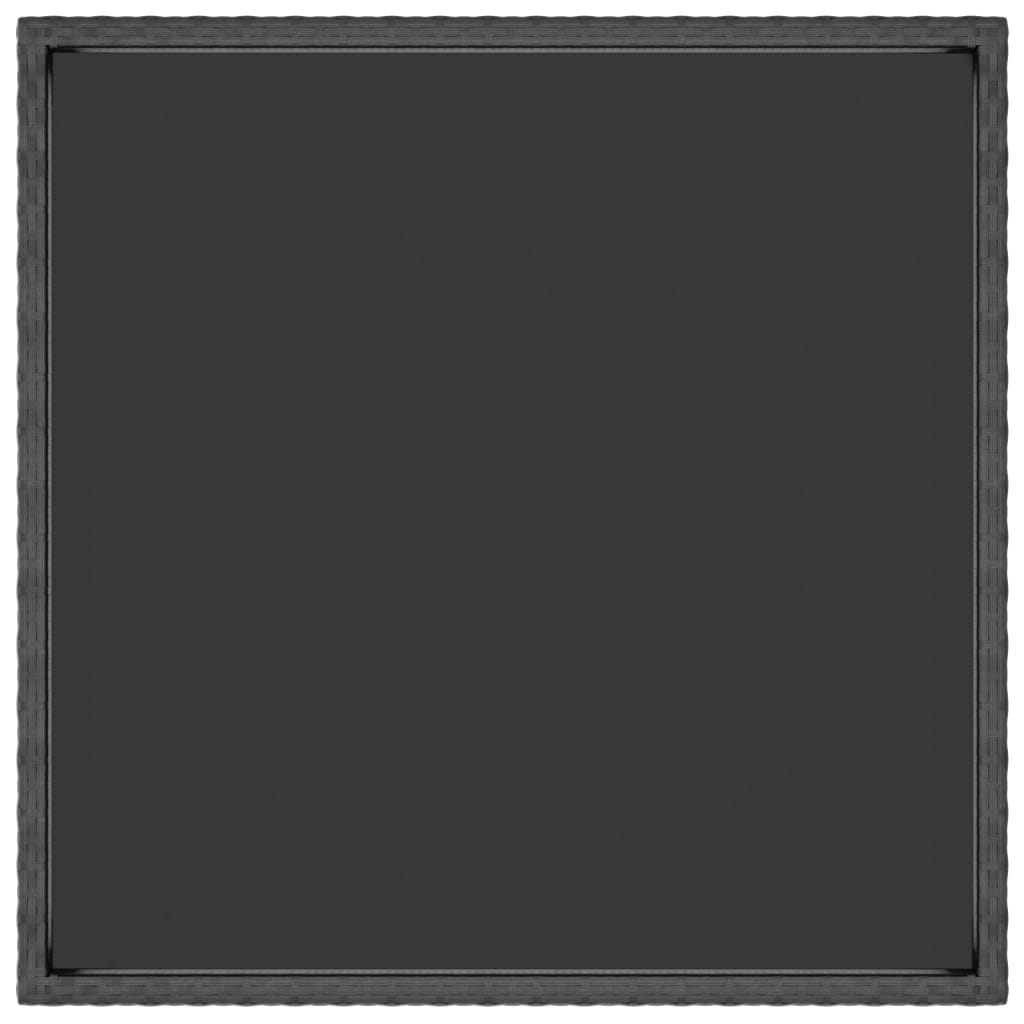 vidaXL Záhradný stôl, čierny 90x90x75 cm, polyratan