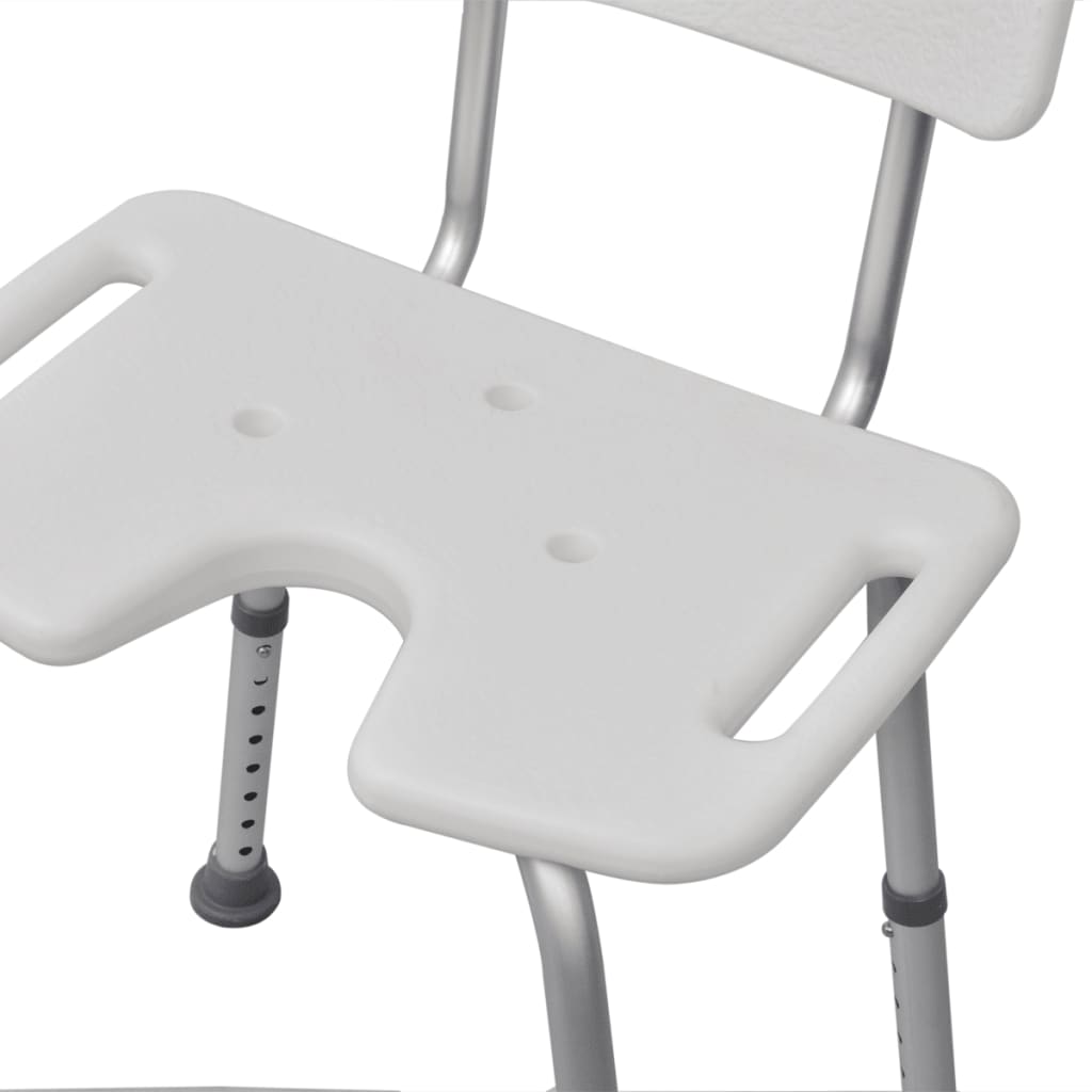 vidaXL Sprchovacia stolička, hliníková, biela