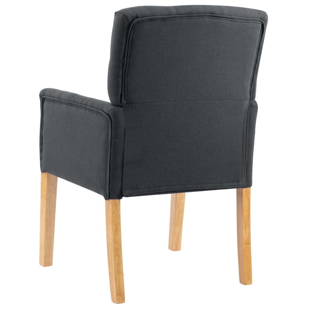 vidaXL Jedálenská stolička s opierkami, sivá, látka