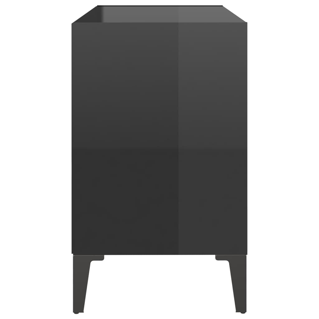 vidaXL TV stolík nohy z kovu lesklý čierny 69,5x30x50 cm