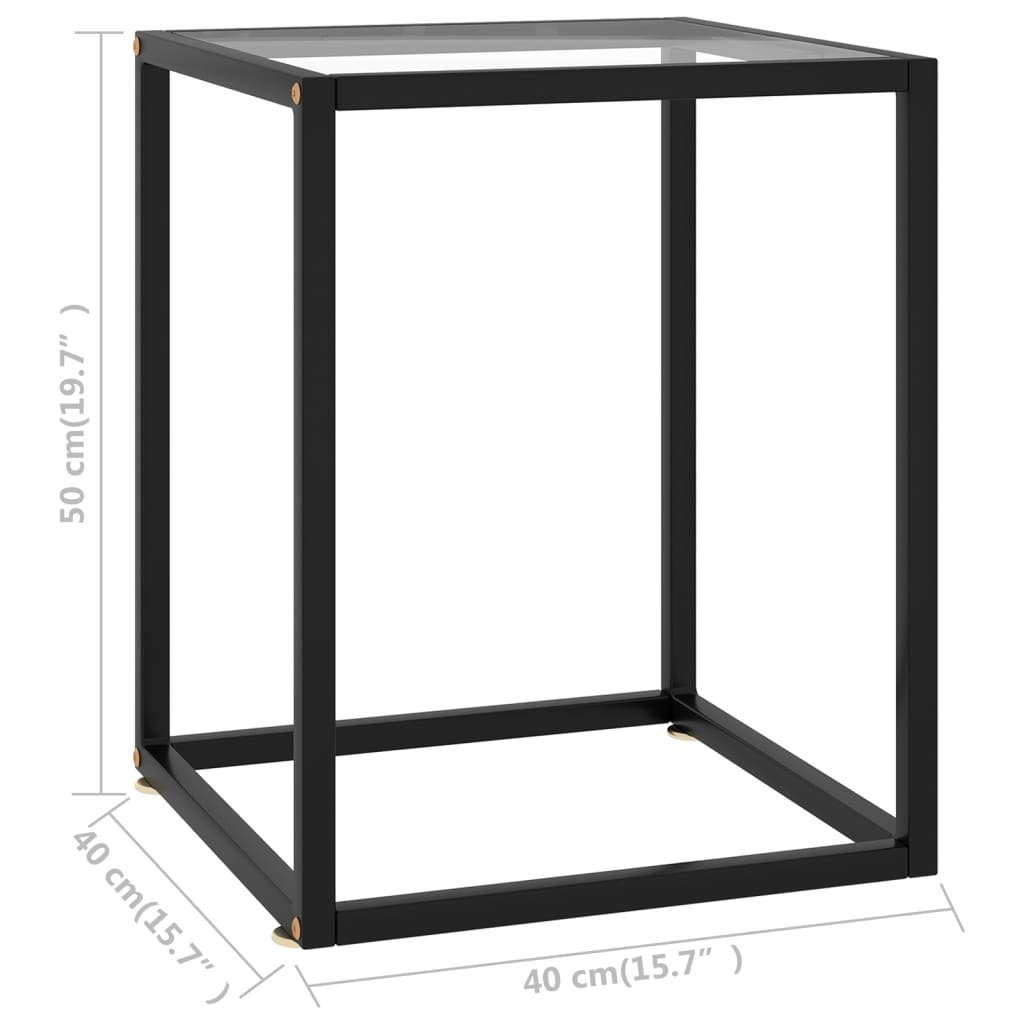 vidaXL Konferenčný stolík, čierny, tvrdené sklo 40x40x50 cm