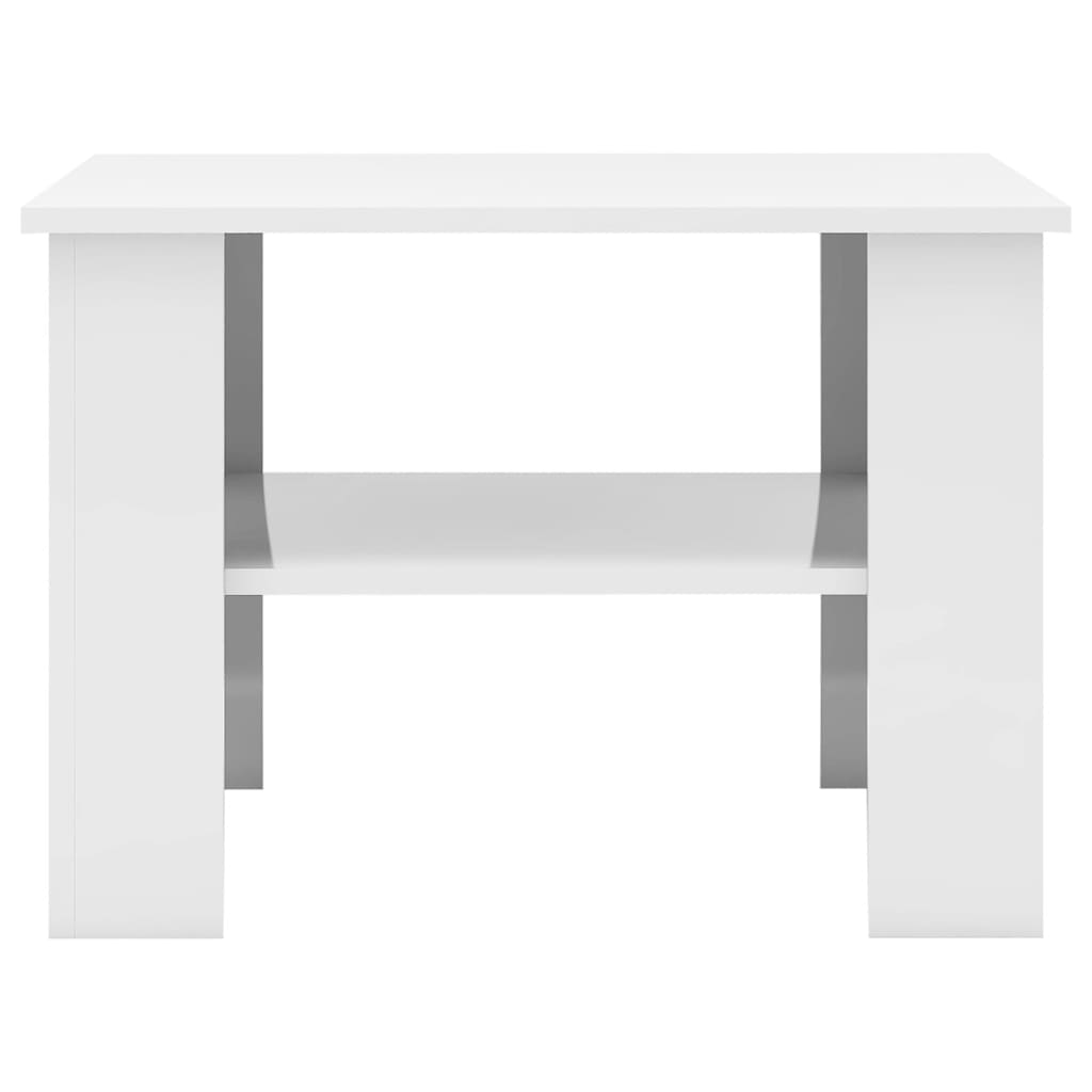 vidaXL Konferenčný stolík lesklý biely 60x60x42 cm drevotrieska