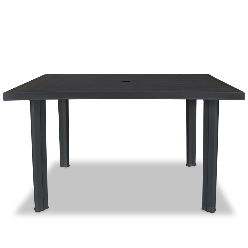 vidaXL Záhradný stôl, antracitový 126x76x72 cm, plast