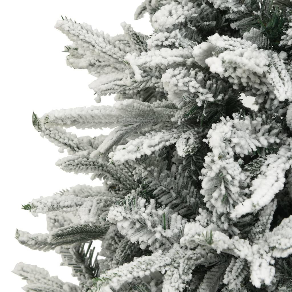 vidaXL Umelý vianočný stromček s LED, sadou gúľ a snehom 210cm PVC+PE