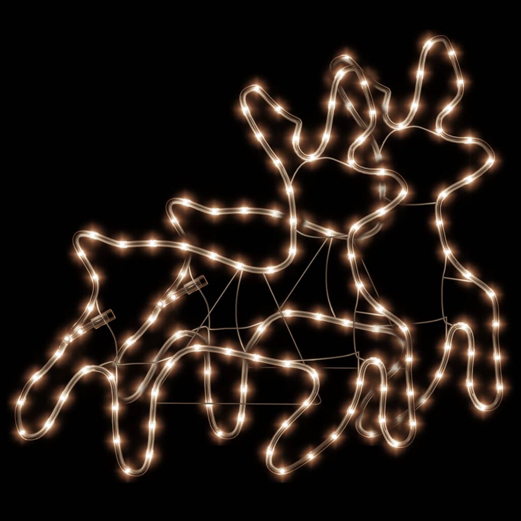 vidaXL Silueta vianočného soba LED 2 ks teplé biele 57x55x4,5 cm