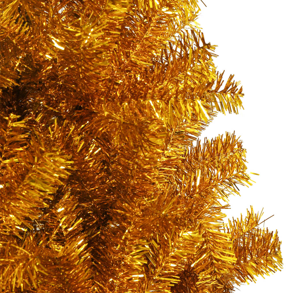 vidaXL Umelý vianočný stromček s podstavcom zlatý 240 cm PET