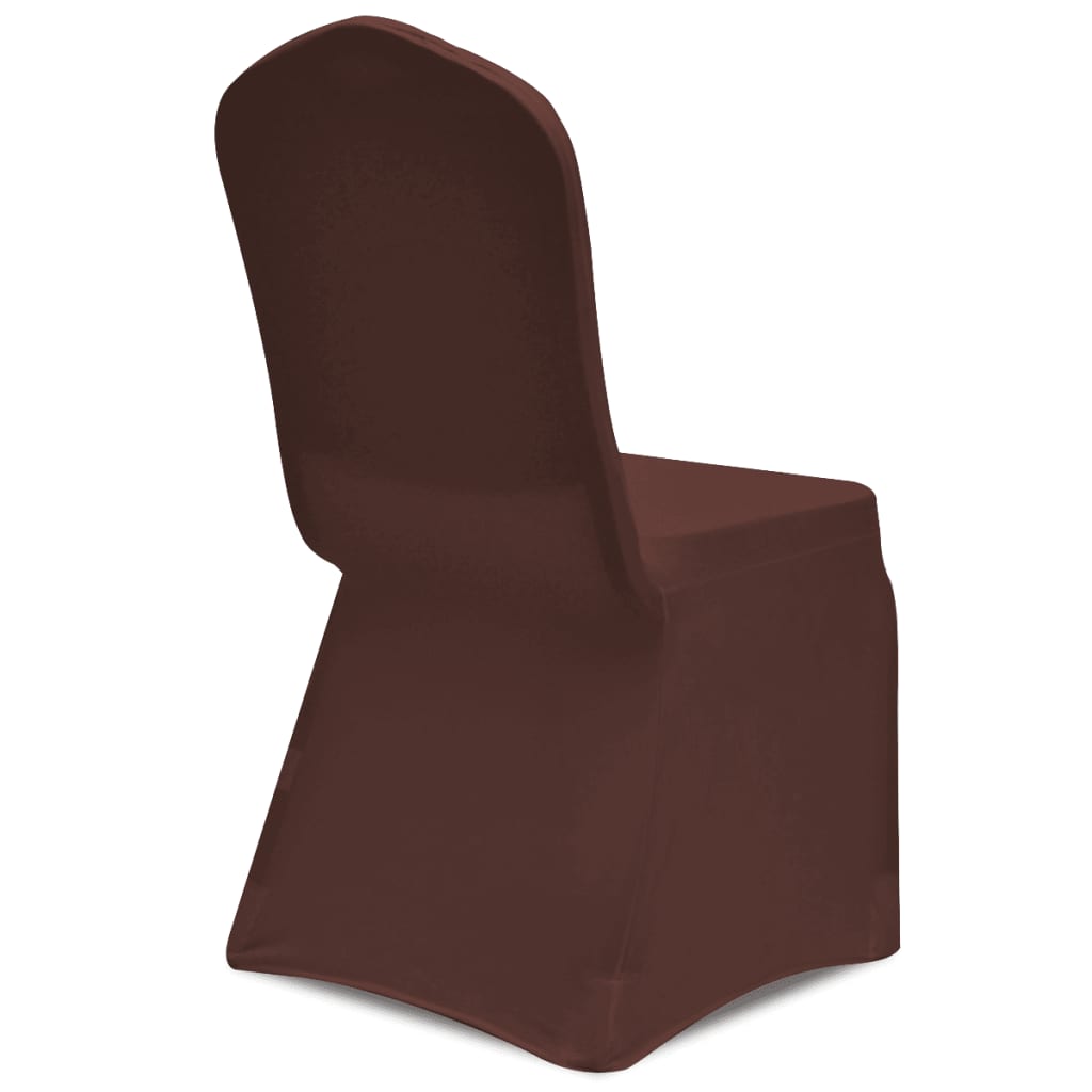 vidaXL Naťahovací návlek na stoličku, 6 ks, hnedý