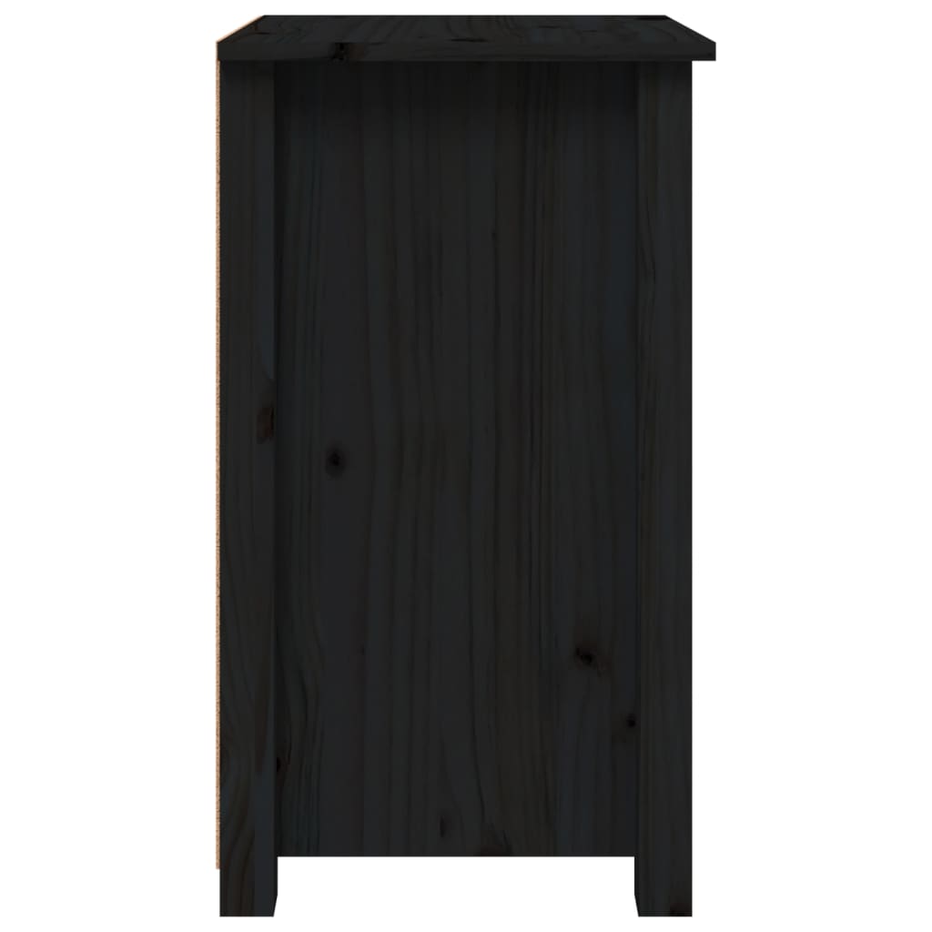vidaXL Nočný stolík čierny 40x35x61,5 cm masívne borovicové drevo