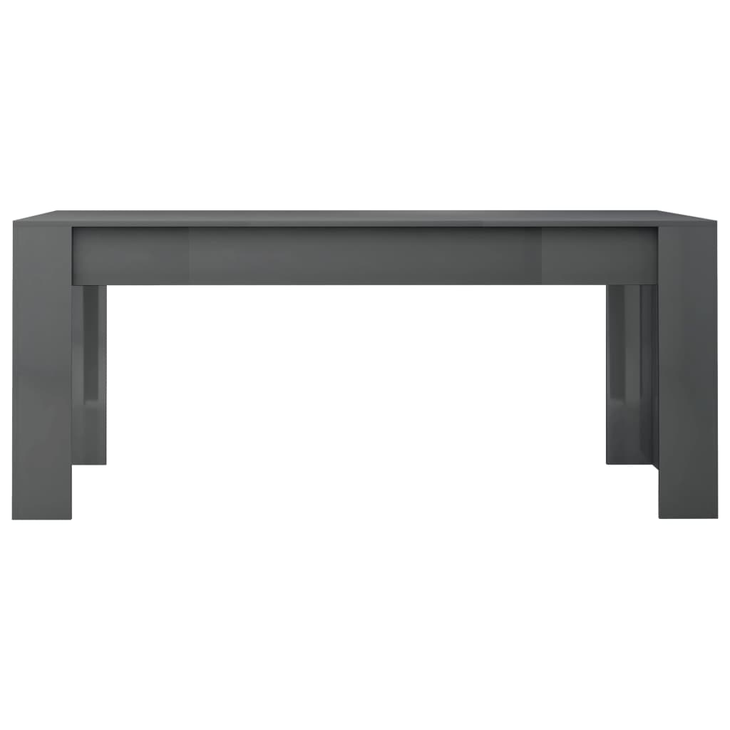 vidaXL Jedálenský stôl, lesklý sivý 180x90x76 cm, drevotrieska