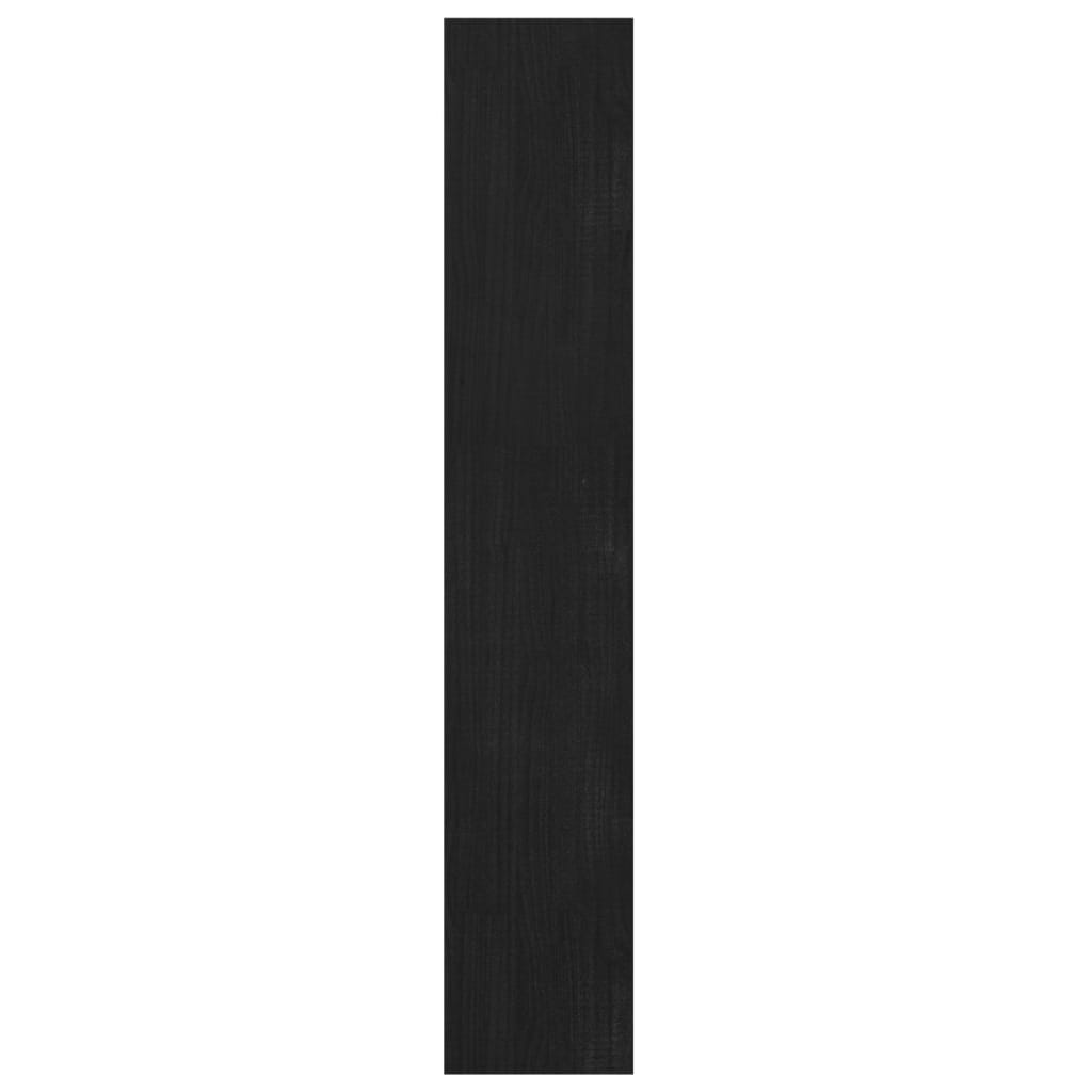vidaXL Knižnica/deliaca stena čierna 100x30x167,5 cm masívna borovica