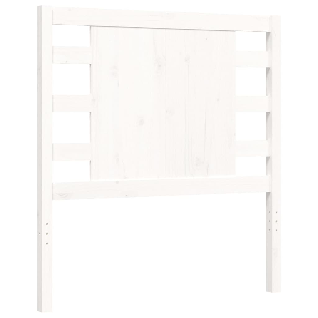 vidaXL Rám postele s čelom biely malé jednolôžko masívne drevo