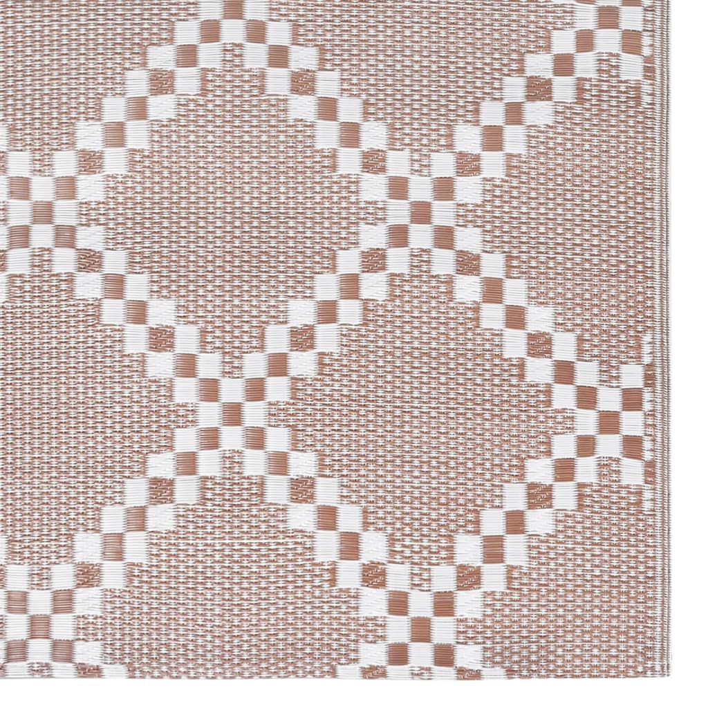 vidaXL Vonkajší koberec hnedý 120x180 cm PP