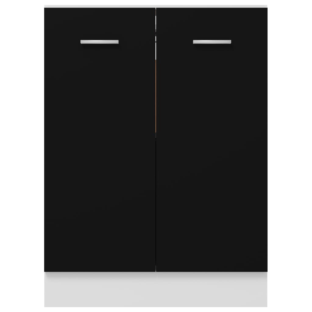 vidaXL Spodná skrinka, čierna 60x46x81,5 cm, kompozitné drevo
